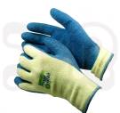 OX-ON Strick-Handschuh "Powergrab" Gr.9 mit blauer Latexbeschichtung Crinkle-Finish, Handrücken frei